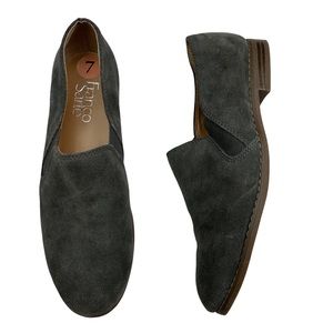 Franco Sarto Gray Suede Leather Almond Toe Slip On Ankle Booties 7M
